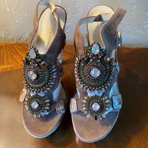 Bruno Magli rhinestone pumps